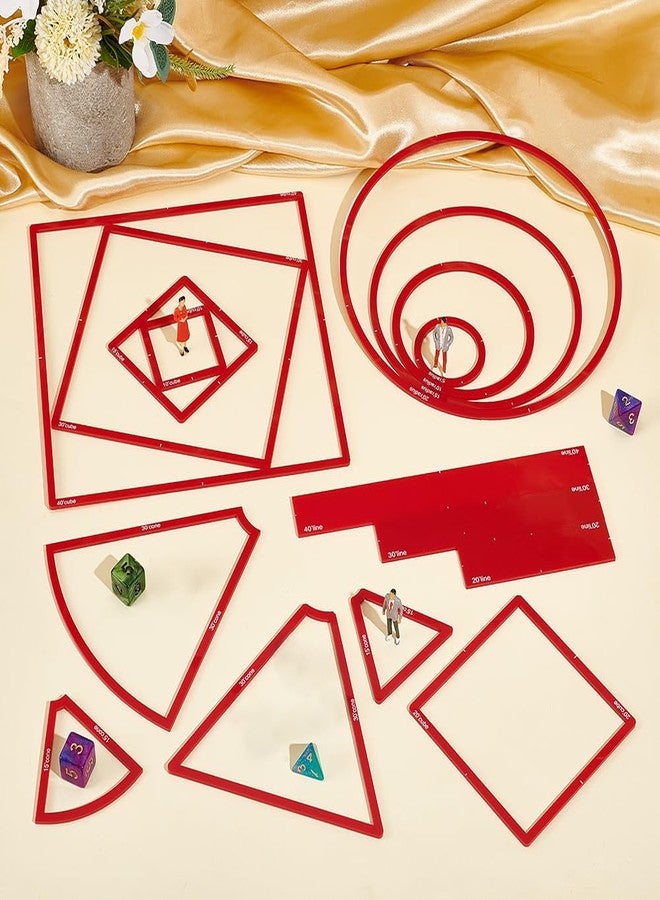 AHANDMAKER 16pcs AOE Spell Templates Set Damage Marker Area Effect Template Include 5 Square 4 Circle 4 Cone 3 Line Templates, Game Accessories for DND and Other RPG Tabletop Game, Red - Image 4